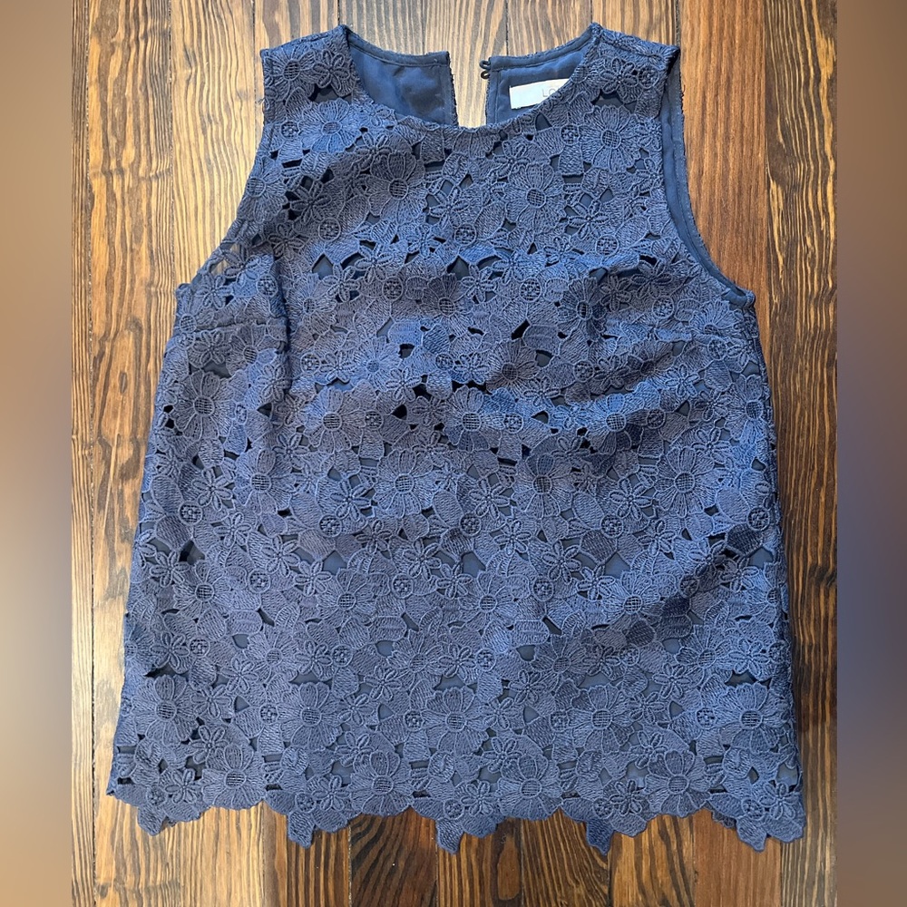 NWOT LOFT Floral Lace Lined Sleeveless Tunic